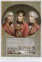 Portrait of the Three Consuls of the Republic and Barthelemy Presenting the Constitutional Act Proclaiming Napoleon I as Emperor for Life to the Premier Consul, 2nd August 1802, engraved by Charles Fra